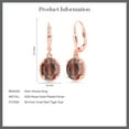 thumbnail image 5 of Gem Stone King 18K Rose Gold Plated Silver Red Tiger Eye Leverback Dangle Earrings for Women (3.00 Cttw, Gemstone Birthstone, Oval 9X7MM), 5 of 5
