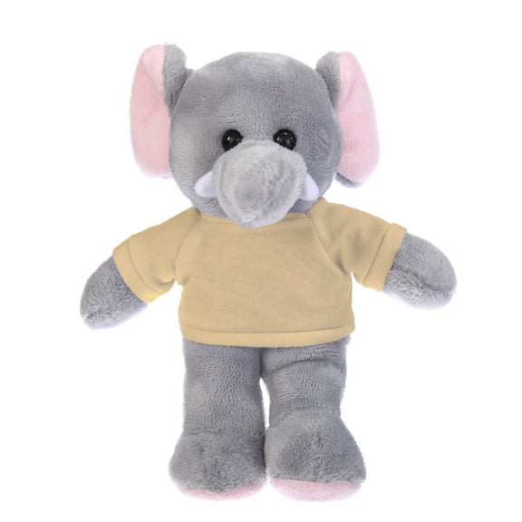 Plushland 8 Inch Floppy Elephant with Tee Plush Stuffed Animal Personalized Gift - Custom Text on Shirt - Great Present for Mothers Day, Valentine Day, Graduation Day, Birthday