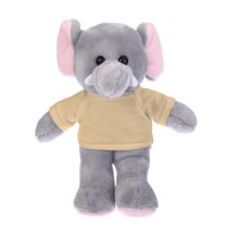 Plushland 8 Inch Floppy Elephant with Tee Plush Stuffed Animal Personalized Gift - Custom Text on Shirt - Great Present for Mothers Day, Valentine Day, Graduation Day, Birthday