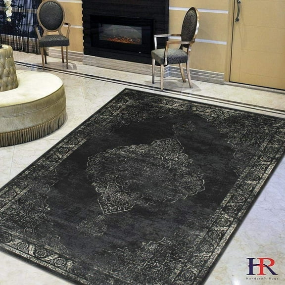 Gray/Ivory Oriental Distressed - Modern Vintage Design- Abstract Persian Rug