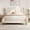 Ivory, variant on Yaheetech Queen Bed Frame Upholstered Platform Bed with Fabric Headboard, Wing Edge Design/Non-Slip and Noise-Free/Wooden Slats Support/No Box Spring Needed/Easy Assembly, Pink Queen Bed
