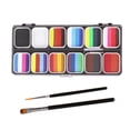 thumbnail image 2 of Juego de pintura para el cuerpo y la cara Paleta de de maquillaje Dibujo 12 colores vibrantes con pinceles de artista para de, 2 of 9