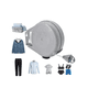 thumbnail image 2 of Tender Ropa Colgador Pared Extensible Retractil Color gris, 2 of 4