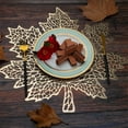 thumbnail image 6 of Maple Leaf Placemats for Dining Table, Hollow Out Placemats 16.5x16.5 inch for Party, Holiday and Wedding Table Decor, Gold, 6 of 6