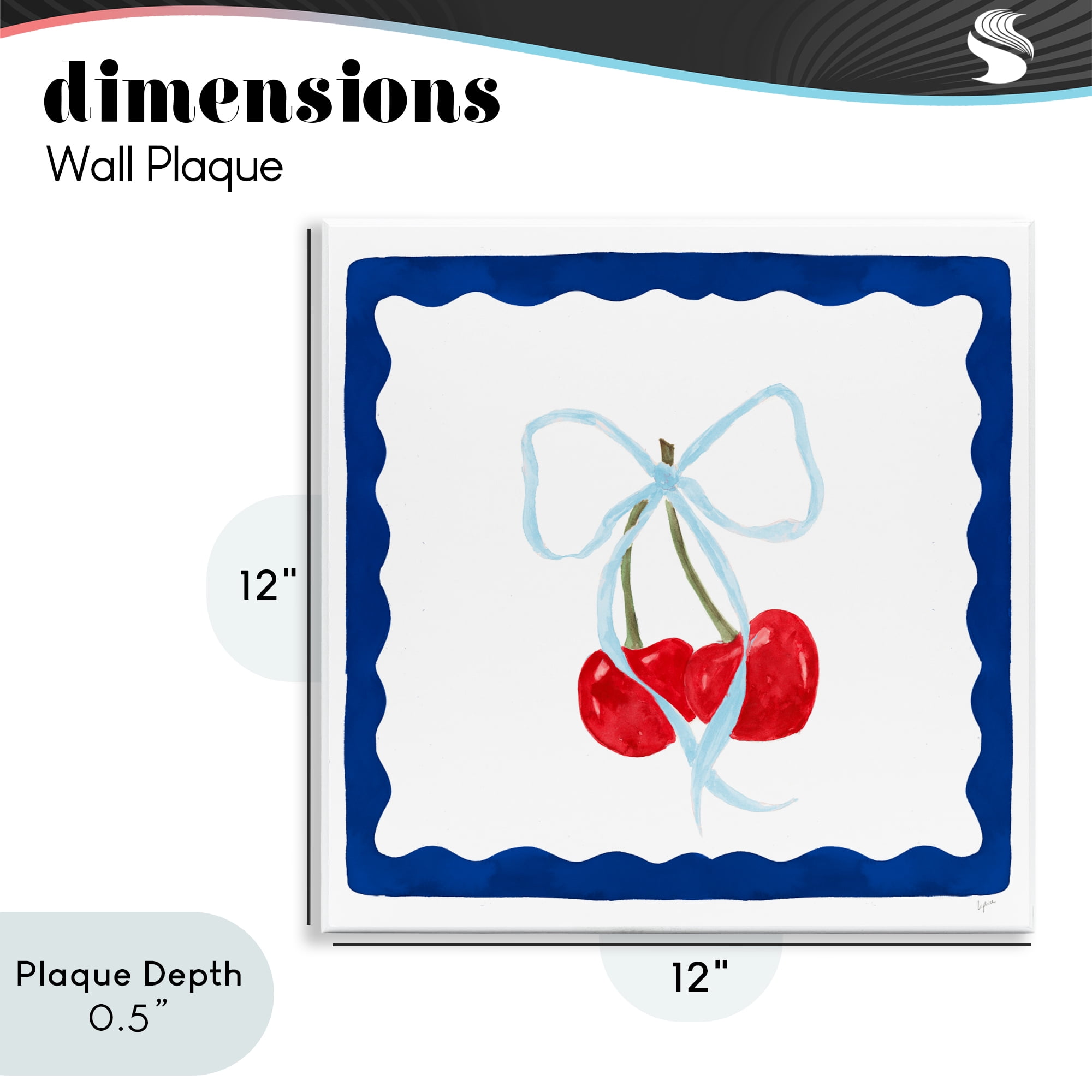 Stupell Industries Summer Bordered Cherries Wall Plaque Art, design by Lucille Price