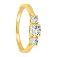 thumbnail image 3 of AoneJewelry 0.50 Carat Diamond Three Stone Ring In 10K Solid White & Yellow Gold, 3 of 5
