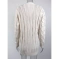 thumbnail image 4 of Women's Cable Knit Cardigan Long Sleeve Open Front Button Down Knitwear Sweater Coat, 4 of 6
