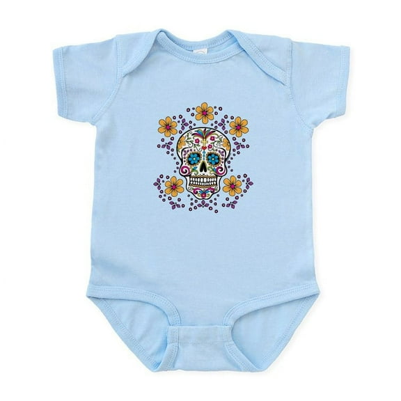 CafePress - Sugar Skull WHITE Infant Bodysuit - Baby Light Bodysuit, Size Newborn - 24 Months