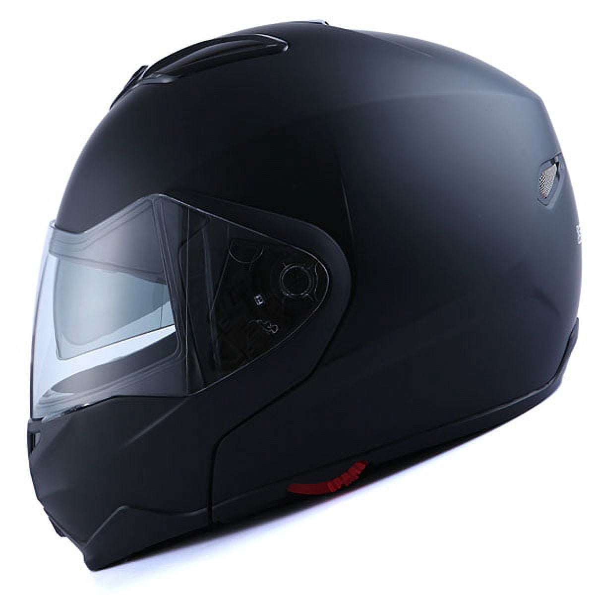 1Storm Motorcycle Street Bike Modular/Flip up Dual Visor/Sun Shield Full Face Helmet HG339 Matt Black