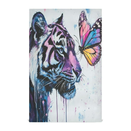 

Kitchen Towel 28x18 Inches x6，Plate Towel Decorative Towel Napkin Tea Towel Tea Towels For Kitchen Dish Cloths & Dish Towels Tiger and Colorful Butterflies