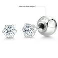 thumbnail image 6 of Gem Stone King Platinum White Topaz Stud Earrings for Women Men (0.66 Cttw, Gemstone November Birthstone, Round 4MM), 6 of 6