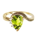 thumbnail image 2 of Galaxy Gold 14K Yellow Gold 1.52 Carat Natural Diamonds and Pear-Shaped Peridot Ring - August Birthstone - Abundance & Joy - Sizes 5.5 to 11 - Fine Jewelry for Women, 2 of 3