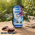 thumbnail image 5 of Greek Island Inspired Eyeglass Case - Zippered Glasses Holder with Blue & White Alley Painting (Blue Doors, Floral Balconies), Lightweight Travel-Friendly Protective Case for Men & Women, 5 of 10
