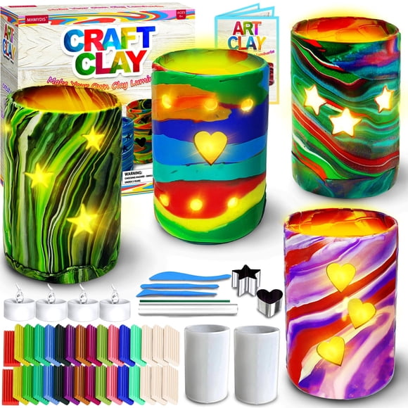 Kit de arcilla Arts and Crafts MHMYDIS: crea tus propias luminarias de arcilla