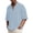 Light Blue, variant on Mens Quarter Zip Polo Shirts Casual Short Sleeve Waffle Pullover Sweater Top Summer Light Outdoor Golf Sport Shirt