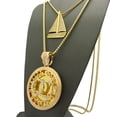 thumbnail image 3 of Stone Stud Sailboat & Initials QC Pendant Set w/Box Chain Necklaces, Gold-Tone, 3 of 4