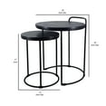 thumbnail image 5 of 18, 22 Inch Round Nesting End Tables Set of 2, Mango Wood, Set of 2, Black- Saltoro Sherpi, 5 of 5