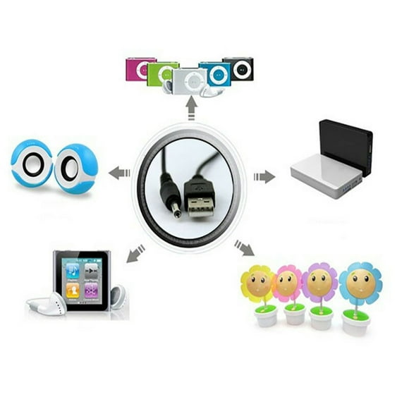 Adaptateur Câble USB vers DC Câble Adaptateur USB Charge Câble de Charge USB Convertisseur Cordon avec 2 Connecteurs Mâles, 4,0x1,7 mm