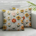 thumbnail image 3 of JEUXUS  Daisy Floral Throw Pillow Covers Spring Summer Decorative Pillowcase Square Cushion Cover for Couch Sofa Bed Living Room Bedroom Decor (Daisy 01), 3 of 5
