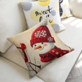 thumbnail image 5 of Snowman Red Bird Linen toss pillowcase Decoration pillowcase Gift preferred 20x20" Cushion cover 4 set Sofa pillowcase Sofa bedroom living room car, 5 of 8