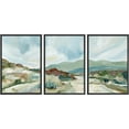 thumbnail image 4 of PixonSign Framed Wall Art Set Pastel Watercolor Blue Sky Mountain Range Landscape Canvas Print Nature Wilderness Modern Art Decorative Scenic Relax/Calm for Bedroom - 16"x24"x3 Panels Black, 4 of 5