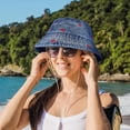 thumbnail image 3 of Denim Heart Bucket Hats, Packable Beach Jean Hat Cotton Summer Lightweight Wide Brim Cap, Outdoor Fishermen Hat, 3 of 7