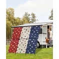 thumbnail image 4 of 4th of July RV Awning Sun Shade Screen 9'X7' Patriotic Stars Red White and Blue Mesh Sunscreen American Flag Stripes Beige Awning Shade Screen with Zipper Completed Kits for RV Motorhome Camper, 4 of 7