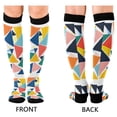thumbnail image 4 of FORMRS Womens Knee High Socks Casual Long Thick Travel Daily Wear, 2 Pairs, Red Triangles, 4 of 6