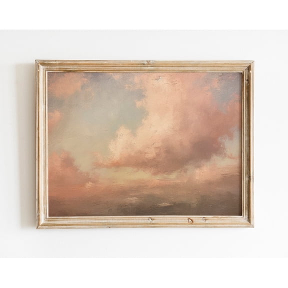 Cloudy Sunset French Country Print, Rustic Farmhouse Art, Cloud Wall Art, Aesthetic Wall Art, Vintage Decor Wall Art, Modern Wall Decor, 8x12 UNFRAMED