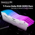 thumbnail image 1 of TEAMGROUP T-Force Delta RGB DDR5 Ram 32GB (2x16GB) 6000MHz PC5-48000 CL30 Desktop Memory Module Ram for 600 700 Series Chipset, 1 of 4