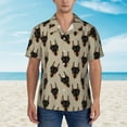 thumbnail image 2 of Sikiie Cute Black Dog Print Men's Hawaiian Shirt, Summer Beach Button Pocket Short Sleeve T-Shirt,X-Large, 2 of 7