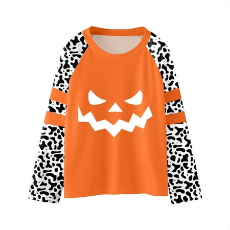 

Youths Girls Pumpkins Letters Prints Casual Pullover Leopard Girls Sweatshirts Boys Toddler Kids Little Girl s Long Sleeve Tops Girls Ruffle Outfits Size Long Sleeve Long Shirt Toddler under Shirts