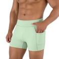thumbnail image 2 of Men's High Waist Compression Athletic Shorts with Pockets, Breathable Tight Fit Gym Training 3 Inch Inseam Workout Bottoms for Running and Fitness, 2 of 6