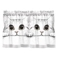 thumbnail image 7 of Yayeee Kitchen Curtains Tier Pair Light Filtering 27"x24" Rod Pocket Short Cafe Window Panel, White Cat, 7 of 7