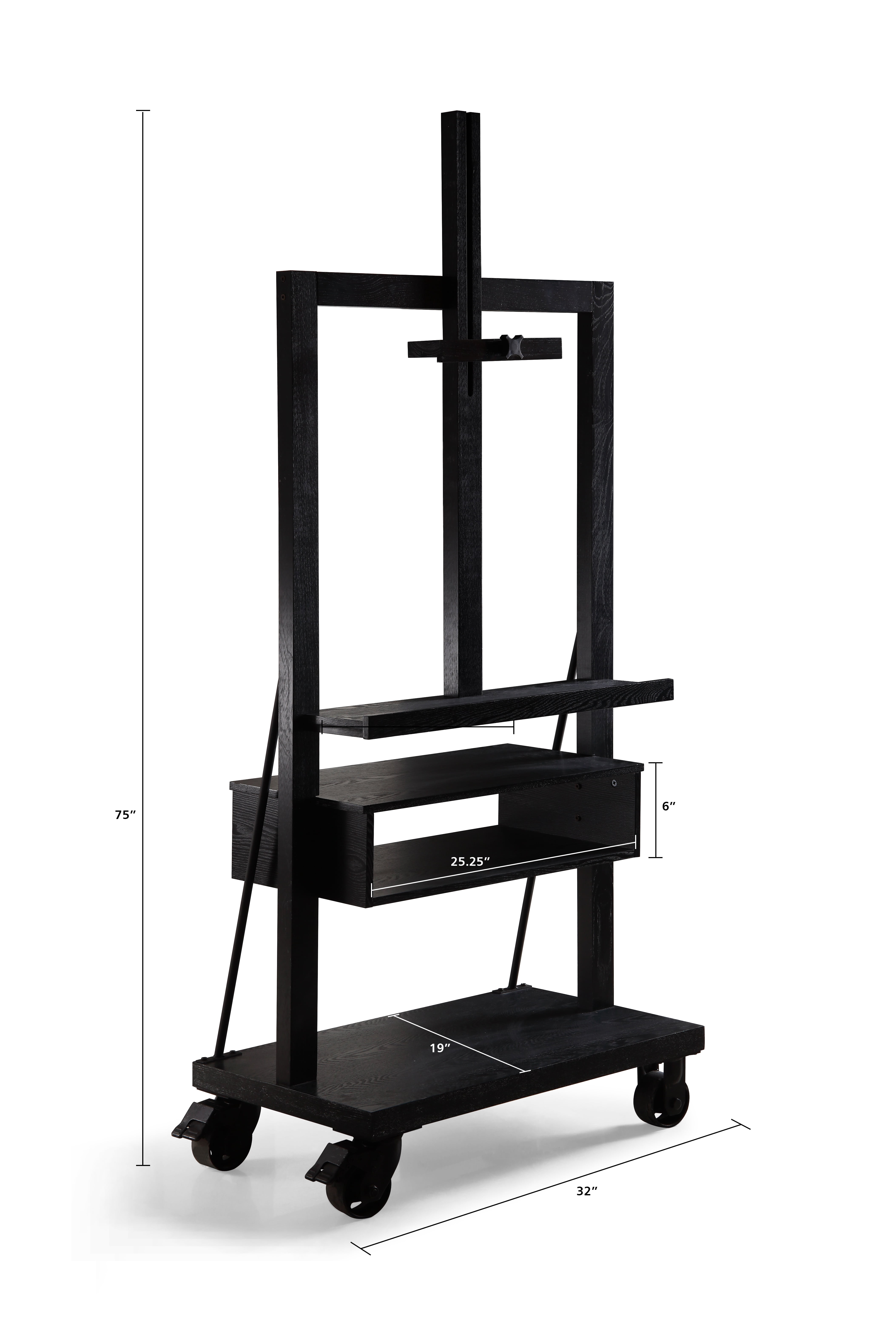 Posh Pollen Cullen 41" Black TV Modern Wood Media Entertainment Stand