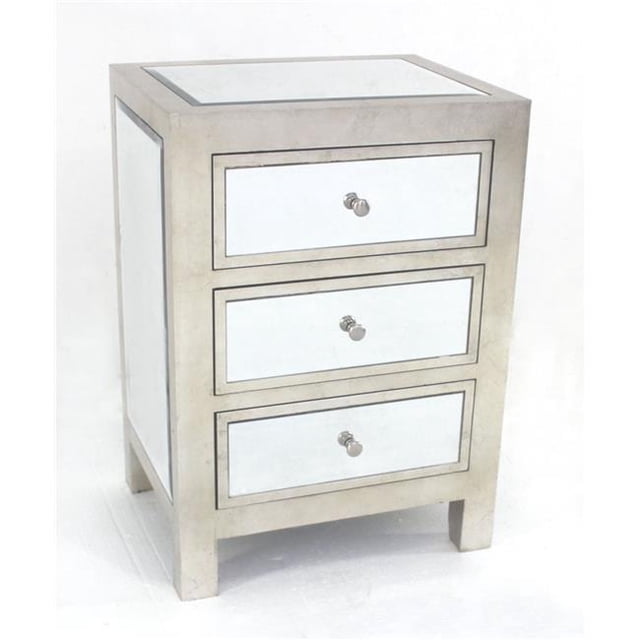 Teton Home AF-083 Armoire en Bois 3 Tiroirs - Blanc