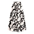 thumbnail image 3 of Women’s Elastic Waist Tiered Maxi Skirt with Leaf Print and Side Pockets Lightweight Flowy A-Line Skirt for Casual Wear Dark Gray S, 3 of 5