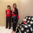 thumbnail image 2 of Conjunto de pijamas estampados de manga larga y cuello redondo para padres e hijos, nuevo hogar familiar navideño europeo y americano, 2 of 5