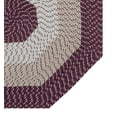 thumbnail image 2 of Better Trends 48" Octagonal Braided Rug 100% Polypropylene Durable and Stain Resistant Reversible Indoor Area Utility Rug, Country Stripe Collection - Burgundy Stripe, 2 of 5