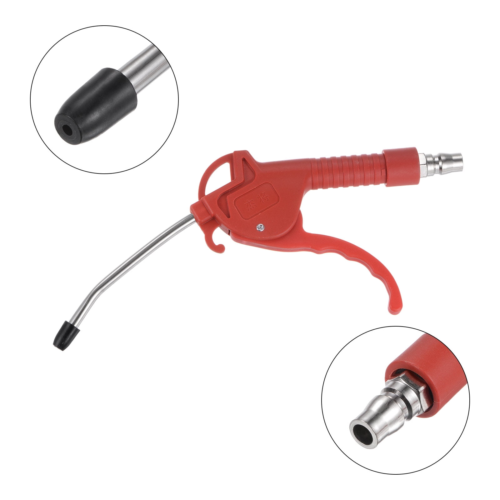 Uxcell Air Blow Gun High Pressure Dust Blower Gun with 4 Inch Long Angled Nozzle 15m Pu Air Hose, Red