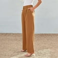 thumbnail image 3 of Glisme Womens Pants Wide Leg Dress Pants High Waisted Dressy Trend Trousers Gold, 3 of 4