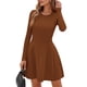 thumbnail image 3 of Vestido PRETTYGARDEN de punto, manga larga, línea A, mini, color caramelo, talla XXL, 3 of 8