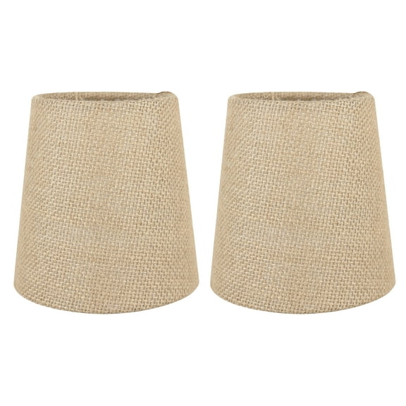 Meriville Set of 2 Natural Burlap Clip On Chandelier Lamp Shades, 3.5-inch by 4.5-inch by 4.5-inch