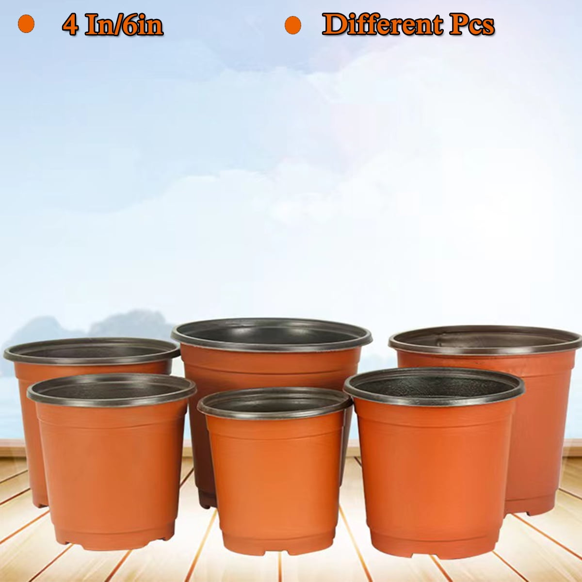 4/ 6 Inches Plastic Plant Nursery Pots, Seed Starting Pot Flower