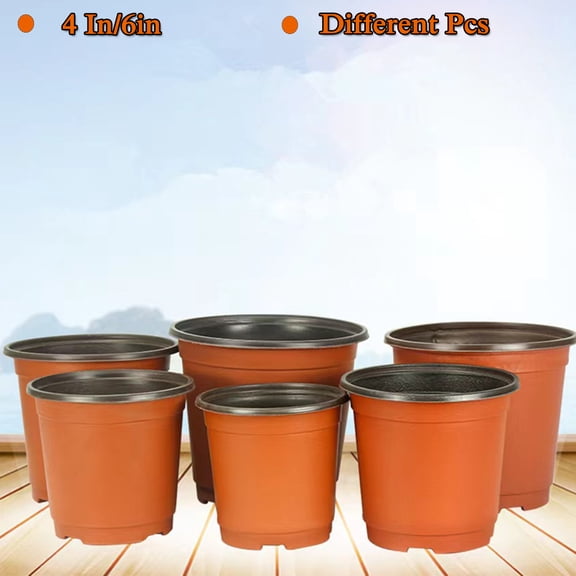 4/ 6 Inches Plastic Plant Nursery Pots, Seed Starting Pot Flower Container for Succulents, Seedlings, Cuttings, Transplanting, Planter Home Docer.