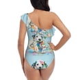 thumbnail image 5 of Gukieu A Funny Little Dalmatian Puppy Print One-shoulder Ruffled One-piece Swimsuit with Removable Chest Pads and Tummy-control Swimsuit for Women-X-Large, 5 of 6