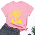 thumbnail image 3 of Alun Honeybee Kind T Shirts for Women Stylish Letter and Graphic Short Sleeve Tee Shirts Soft Comfort Fit Workout Casual Going out Tops for Everyday Wear Pink XXXL, 3 of 3