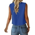 thumbnail image 6 of UAMVSH Women's Cropped One Button Blazer Vests Lightweight Sleeveless Jackets Tank Tops Casual Office Work Waistcoat with Pockets(Small,Blue), 6 of 7