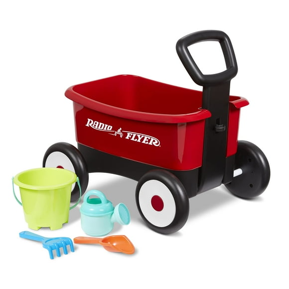 Radio Flyer My 1st Wagon with Beach and Garden Tools, 2-in-1 Wagon, Ages 1-4, Red