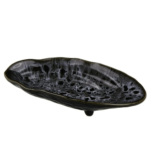 DECOMELODY Bee Feeder Black Ceramic 1Set 8.25X3.73X1.57in